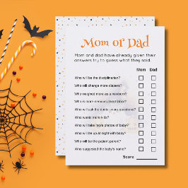 Schattigee Halloween Baby shower Raad Wie Game Kaa Kaart