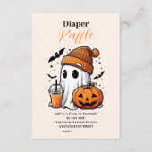 Schattigee Halloween Baby shower Raffle Diapper Informatiekaartje (Voorkant)