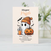 Schattigee Halloween Baby shower Raffle Diapper Informatiekaartje (Staand voorkant)