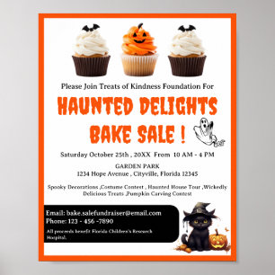 Schattigee Halloween Bake Sale Fondsenwerving Poster