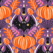 Schattigee Halloween Bat en Pompoen Cadeaupapier