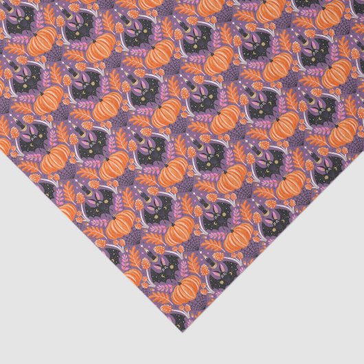 Schattigee Halloween Bat en Pompoen Decoupage Tissuepapier (Detail)