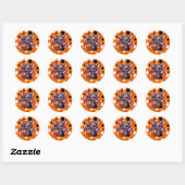 Schattigee Halloween Bat met pompoenmand Ronde Sticker (Vel)