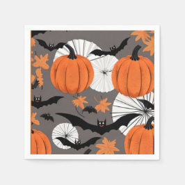 Schattigee Halloween Bat & Pumpkin Party Servet