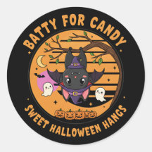 Schattigee Halloween Bat Sticker met Ghosts & Pump