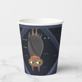 Schattigee Halloween Bat Zwart en Sinaasappel Papieren Bekers