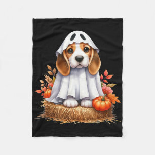 Schattigee Halloween Beagle Dog als Ghost Dog Owne Fleece Deken