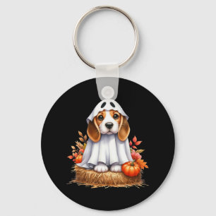 Schattigee Halloween Beagle Dog als Ghost Dog Owne Sleutelhanger