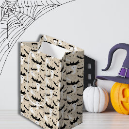 Schattigee Halloween beige achtergrond spookachtig Medium Cadeauzakje