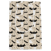 Schattigee Halloween beige achtergrond spookachtig Medium Cadeauzakje (Voorkant)