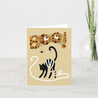 Schattigee Halloween Black Cat BLANK Wenskaart Bedankkaart