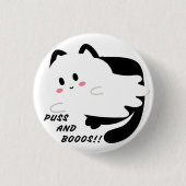Schattigee Halloween Black Cat Ghost Boo Ronde Button 3,2 Cm (Voorkant)