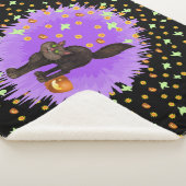 Schattigee Halloween Black Cat Ghosts Pumpkins Sta Sherpa Deken (3/4)