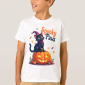Schattigee Halloween Black Cat Pumpkin Design T-sh T-shirt (Voorkant)