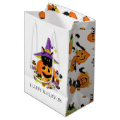 Schattigee Halloween Black Cat Snoep Medium Gift B Cadeauzakje (Voorkant Gekanteld)