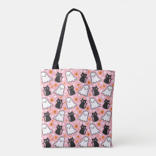 Schattigee Halloween Black Cats en Ghosts Canvas t Tote Bag