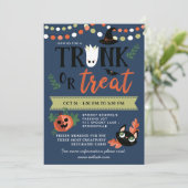Schattigee Halloween Blue Trunk of Behandel social Kaart (Staand voorkant)