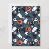 Schattigee Halloween Blue Trunk of Behandel social Kaart (Achterkant)