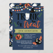 Schattigee Halloween Blue Trunk of Behandel social Kaart (Voorkant / Achterkant)