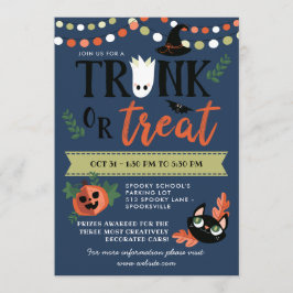 Schattigee Halloween Blue Trunk of Behandel social Kaart