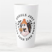 Schattigee Halloween boekenliefhebbers Latte Mok (Voorkant)