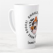 Schattigee Halloween boekenliefhebbers Latte Mok (Linkerhoek)