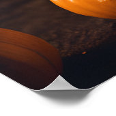 Schattigee Halloween Bokser Dog w Pumpkins op okt  Poster (Hoek)