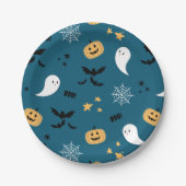 Schattigee Halloween Boo Blue Paper Borden Papieren Bordje (Voorkant)