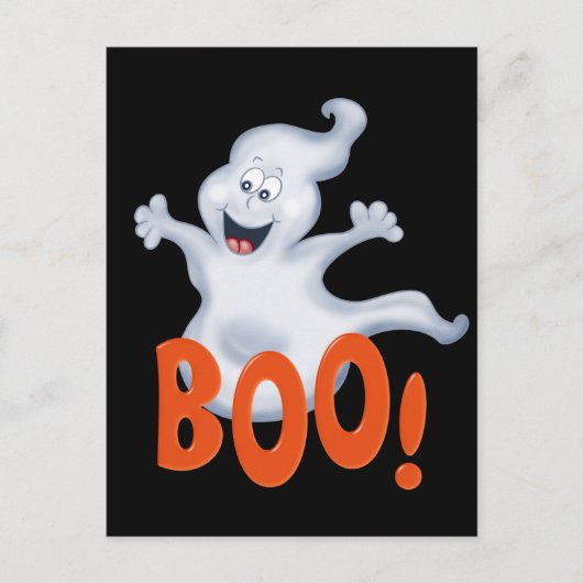 Schattigee Halloween boo ghost Holiday briefkaart (Voorkant)