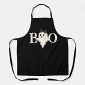 Schattigee Halloween "Boo" Ghost met Bow - Schort (Voorkant)