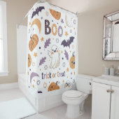 Schattigee Halloween Boo Ghost & Pumpkin Shower Cu Douchegordijn (In situ)