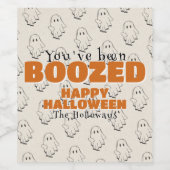 Schattigee Halloween Boo Gift Label Wijn Etiket (Enkel label)