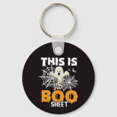 Schattigee Halloween Boo Sheet Ghost Gift Sleutelh Sleutelhanger (Achterkant)