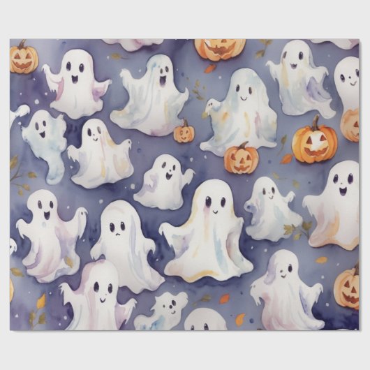Schattigee Halloween Boo-tiful waterverf Cadeaupapier (Vlak)