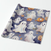 Schattigee Halloween Boo-tiful waterverf Cadeaupapier (Uitgerold)