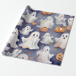 Schattigee Halloween Boo-tiful waterverf Cadeaupapier