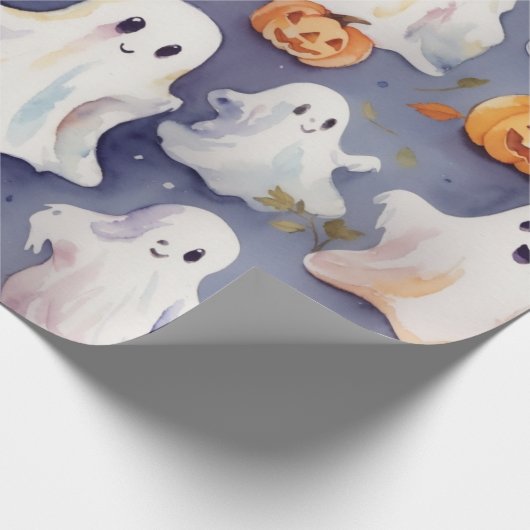 Schattigee Halloween Boo-tiful waterverf Cadeaupapier (Hoek)