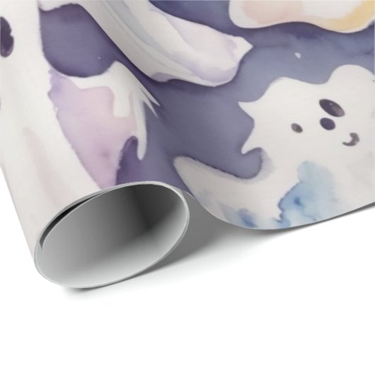 Schattigee Halloween Boo-tiful waterverf Cadeaupapier (Rol Hoek)