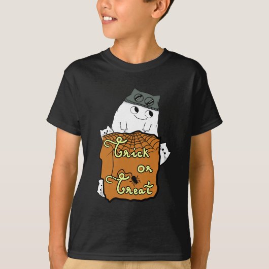 Schattigee Halloween Boo - Trick or treat Hallowee T-shirt (Voorkant)