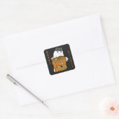 Schattigee Halloween Boo - Trick or treat Hallowee Vierkante Sticker (Envelop)