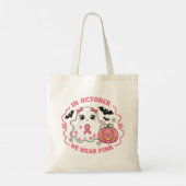 Schattigee Halloween Borstkanker Bewustzijn Spook Tote Bag (Achterkant)