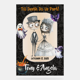 Schattigee Halloween bruiloft welkom teken Acryl Bord