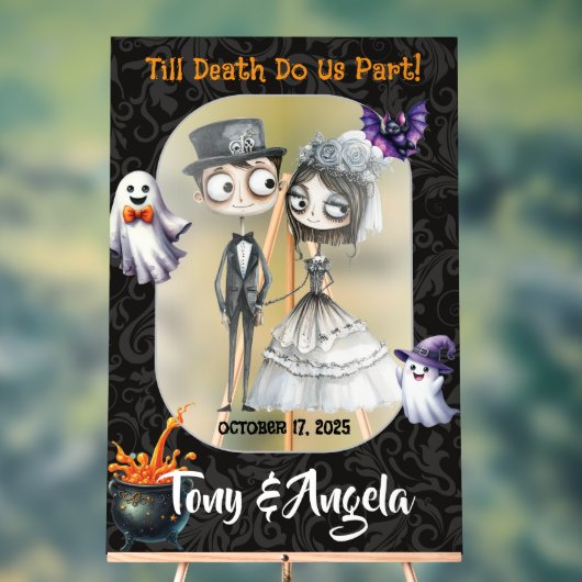 Schattigee Halloween bruiloft welkom teken Acryl Bord (Neutraal)