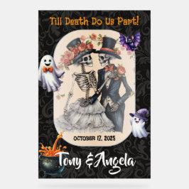 Schattigee Halloween bruiloft welkom teken Acryl Bord