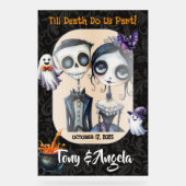 Schattigee Halloween bruiloft welkom teken Acryl Bord (Voorkant)