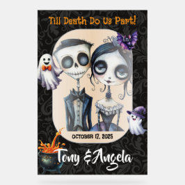 Schattigee Halloween bruiloft welkom teken Acryl Bord