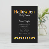 Schattigee Halloween Candy Corn Baby Shower Uitnod Kaart (Staand voorkant)