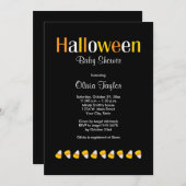 Schattigee Halloween Candy Corn Baby Shower Uitnod Kaart (Voorkant / Achterkant)