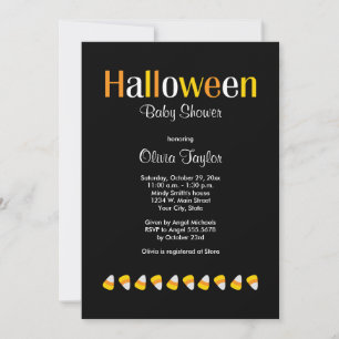 Schattigee Halloween Candy Corn Baby Shower Uitnod Kaart