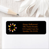 Schattigee Halloween Candy Corn Sinaasappel Zwart Etiket (Insitu)